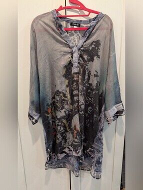 Fresh FX Women’s Gray Print Tunic Top